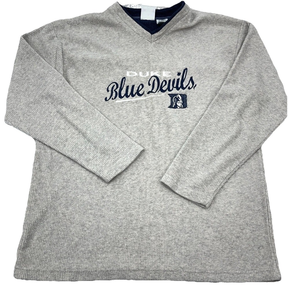 Duke Blue Devils Sweatshirt Men Medium Gray V Neck Sweater Y2K VTG Y2K 2000s *